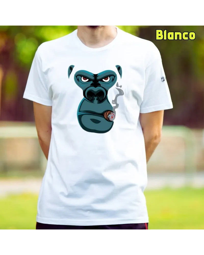 Camiseta Hombre Manga Corta - Smoking Gorilla