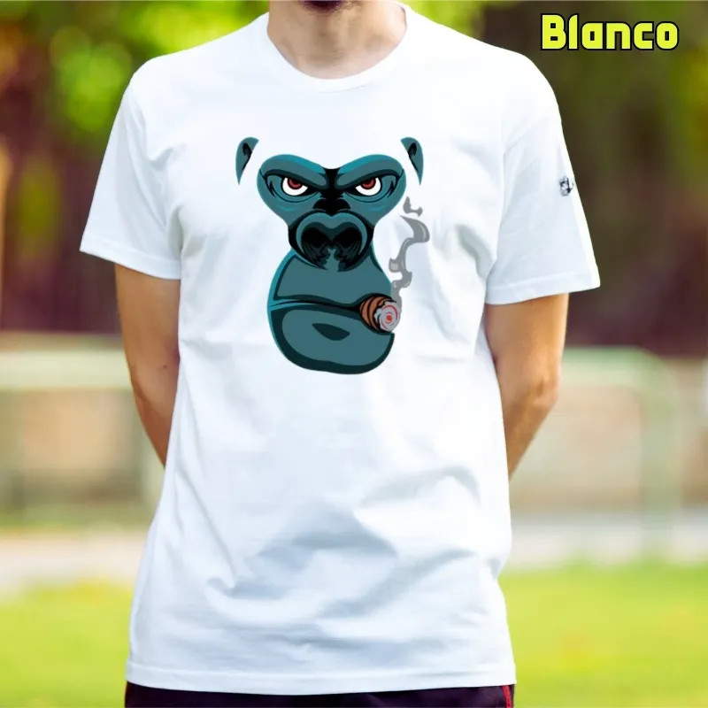 Camiseta Hombre Manga Corta - Smoking Gorilla