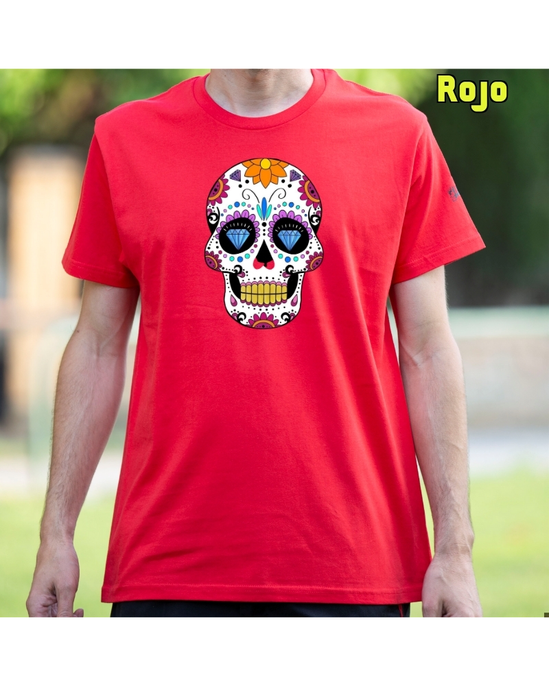 Camiseta Hombre Manga Corta - Mexican Skull