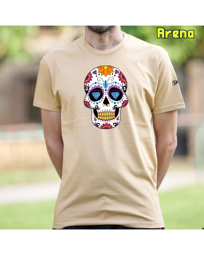 Camiseta Hombre Manga Corta - Mexican Skull