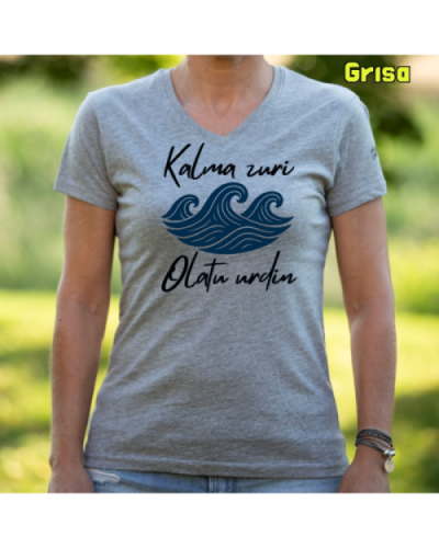 EmakumeKamiseta-Kalma Zuri Grisa