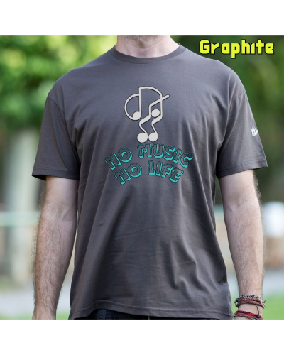 Camiseta Hombre Manga Corta - NO MUSIC NO LIFE
