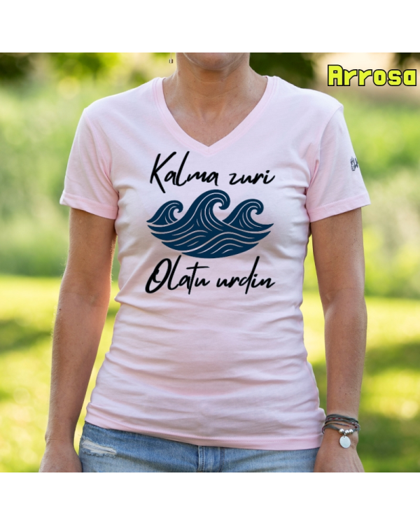 EmakumeKamiseta-Kalma Zuri Arrosa