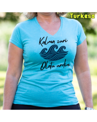 EmakumeKamiseta-Kalma Zuri Turkesa