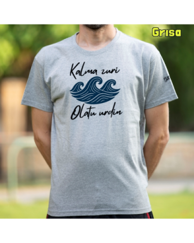 GizonKamiseta-Kalma Zuri Grisa