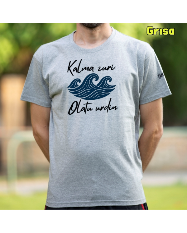 GizonKamiseta-Kalma Zuri Grisa