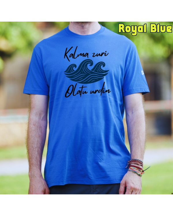 GizonKamiseta-Kalma Zuri RoyalBlue