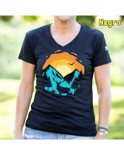 Camiseta Mujer Mountain Sunset - manga corta