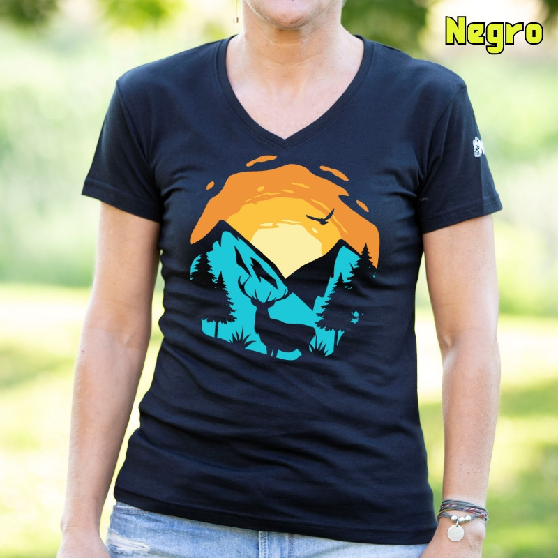 Mountain Sunset - Camiseta Mujer Manga Corta