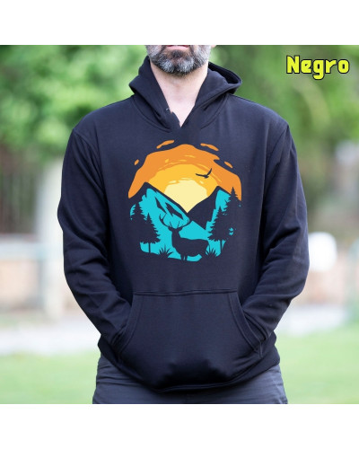 Sudadera hombre con capucha Mountain Sunset  La Kamiseta K Buskas
