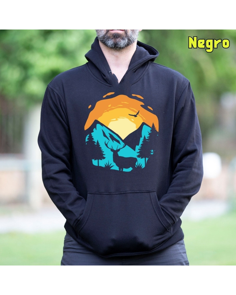 Sudadera hombre con capucha Mountain Sunset  La Kamiseta K Buskas