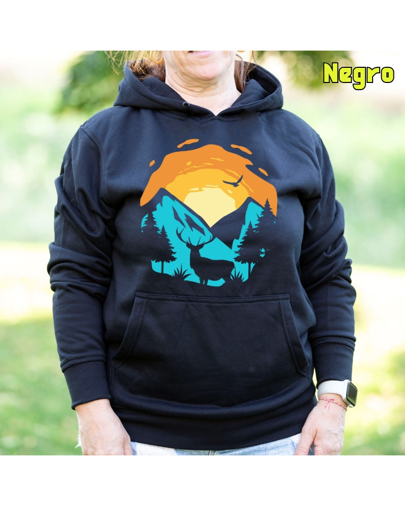 Sudadera mujer con capucha Mountain Sunset  La Kamiseta K Buskas