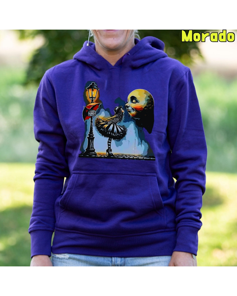 Sudadera mujer con capucha Moon Place  La Kamiseta K Buskas
