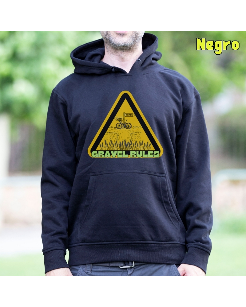 Sudadera hombre con capucha GRAVEL RULES – La Kamiseta K Buskas