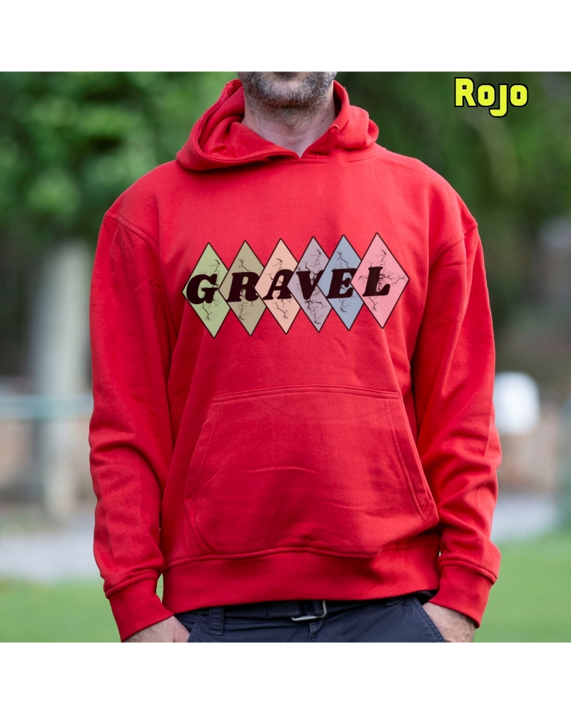 Sudadera hombre con capucha GRAVEL ROMBOS – La Kamiseta K Buskas