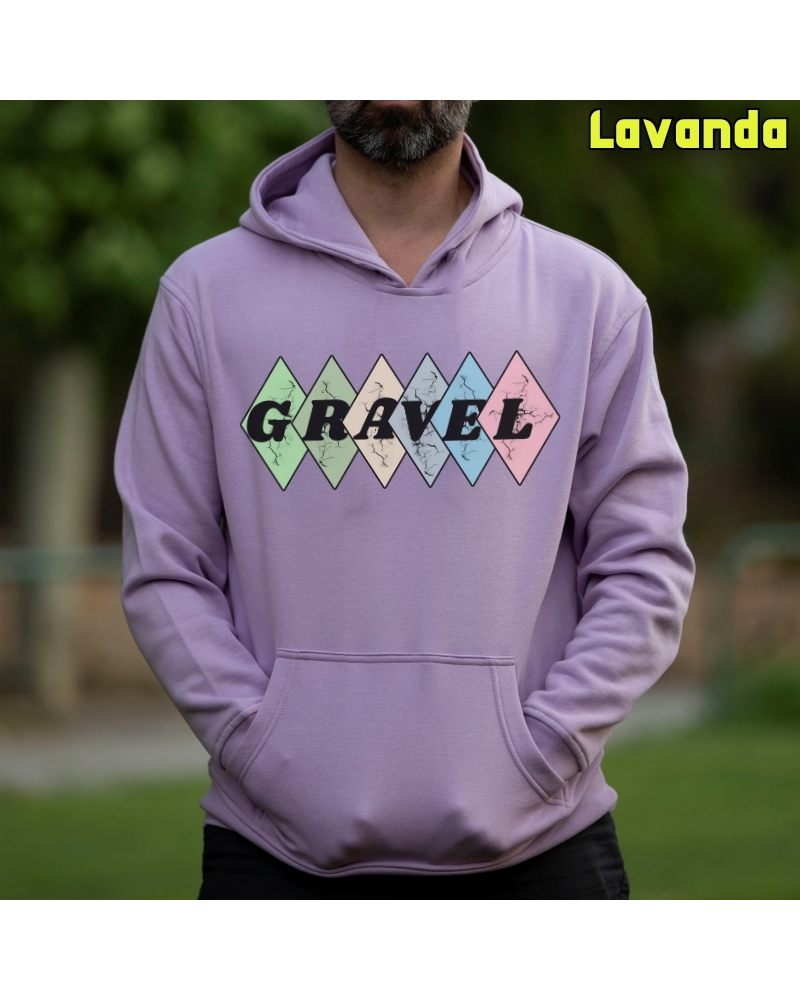 Sudadera hombre con capucha GRAVEL ROMBOS – La Kamiseta K Buskas