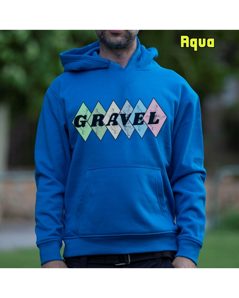 Sudadera hombre con capucha GRAVEL ROMBOS – La Kamiseta K Buskas
