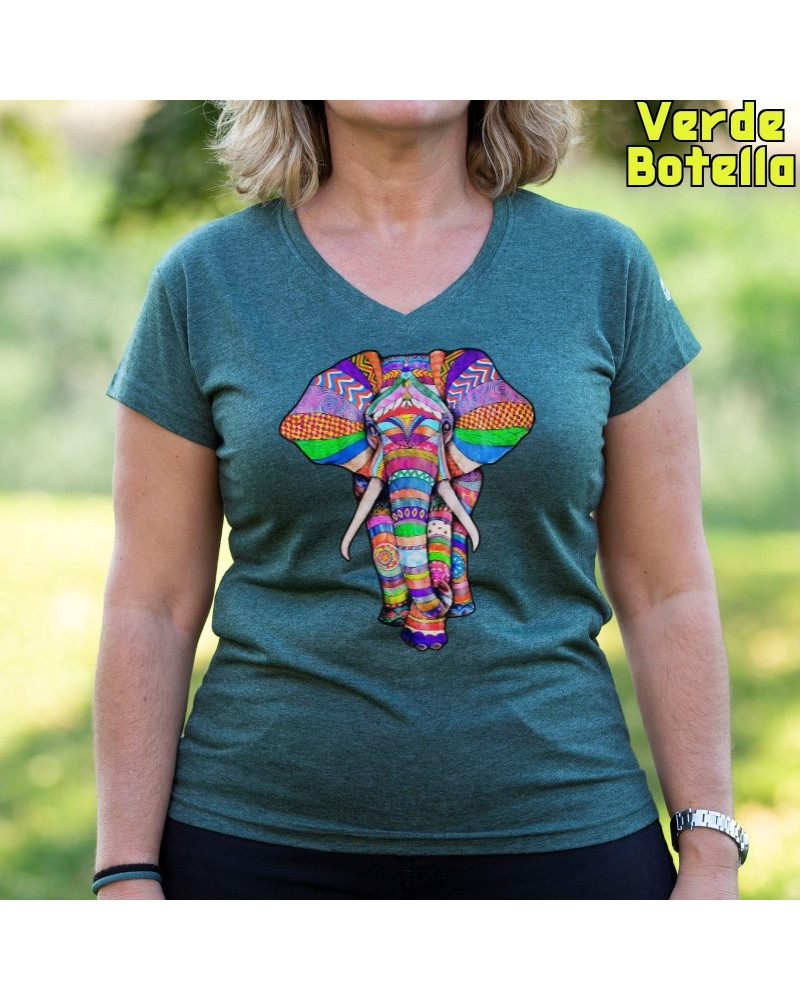 Elephant - Camiseta Mujer  Manga Corta