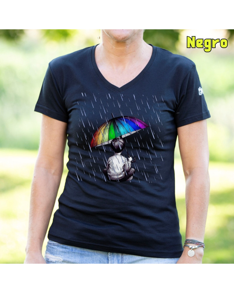 Camiseta Mujer Manga Corta - Bajo La Lluvia