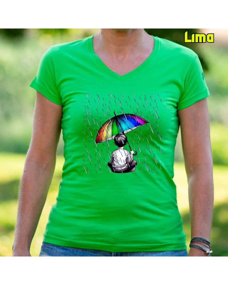 Camiseta Mujer Manga Corta - Bajo La Lluvia