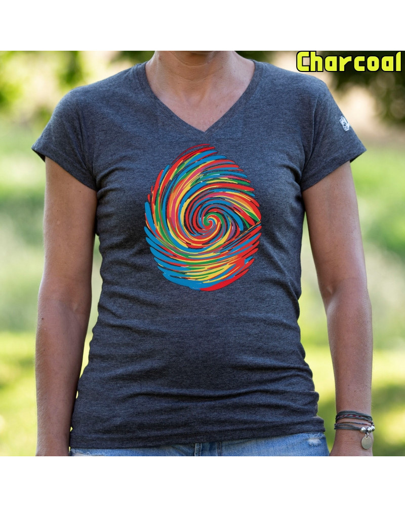 Camiseta Mujer Manga Corta - Huella Dactilar