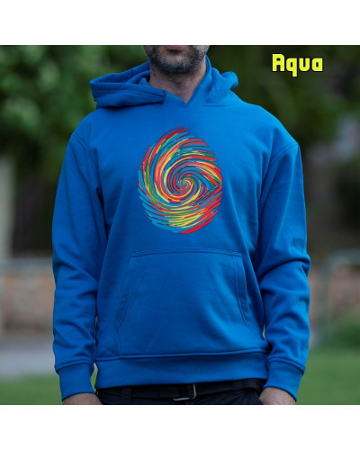 Sudadera hombre con capucha Huella Dactilar  La Kamiseta K Buskas