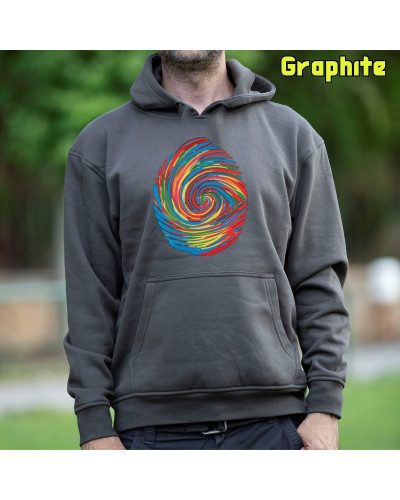 Sudadera hombre con capucha Huella Dactilar  La Kamiseta K Buskas