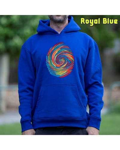 Sudadera hombre con capucha Huella Dactilar  La Kamiseta K Buskas