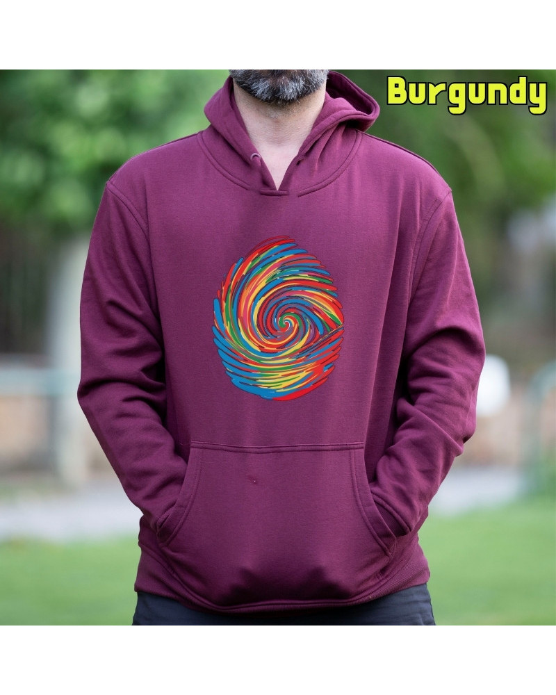 Sudadera hombre con capucha Huella Dactilar  La Kamiseta K Buskas