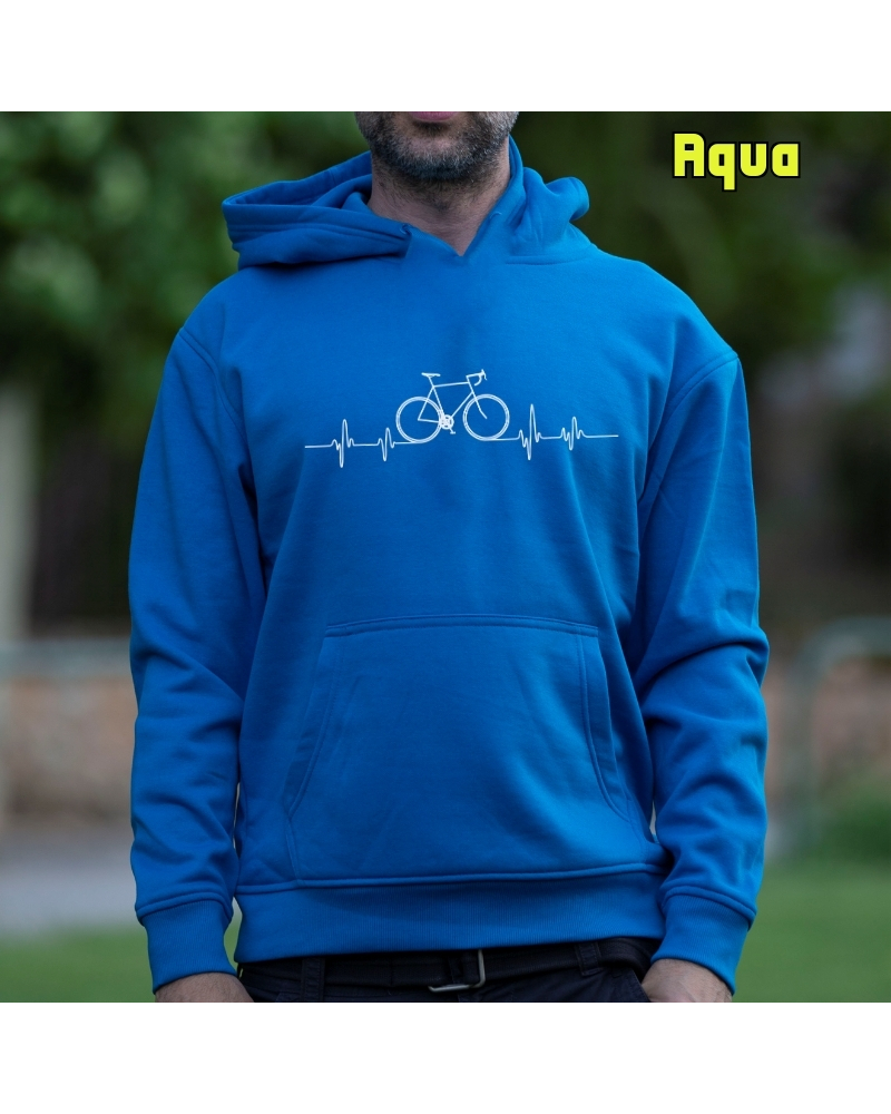 Sudadera hombre con capucha BICI LATIDO – La Kamiseta K Buskas
