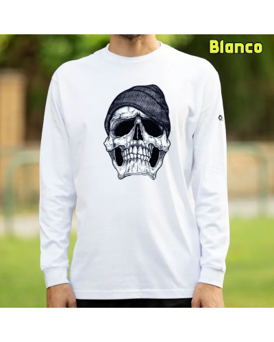 Camiseta Hombre Manga Larga - Skull Cap