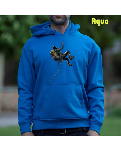 Sudadera hombre con capucha RAPELANDO  La Kamiseta K Buskas