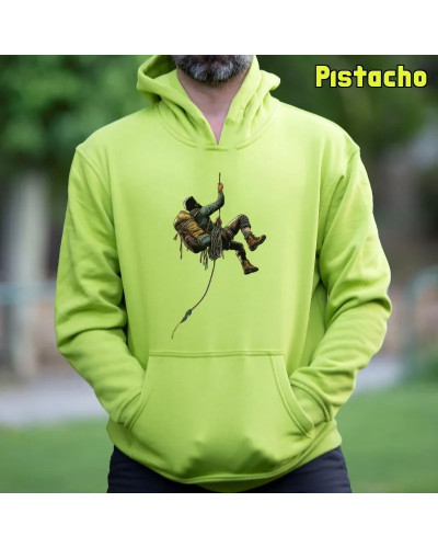 Sudadera hombre con capucha RAPELANDO  La Kamiseta K Buskas