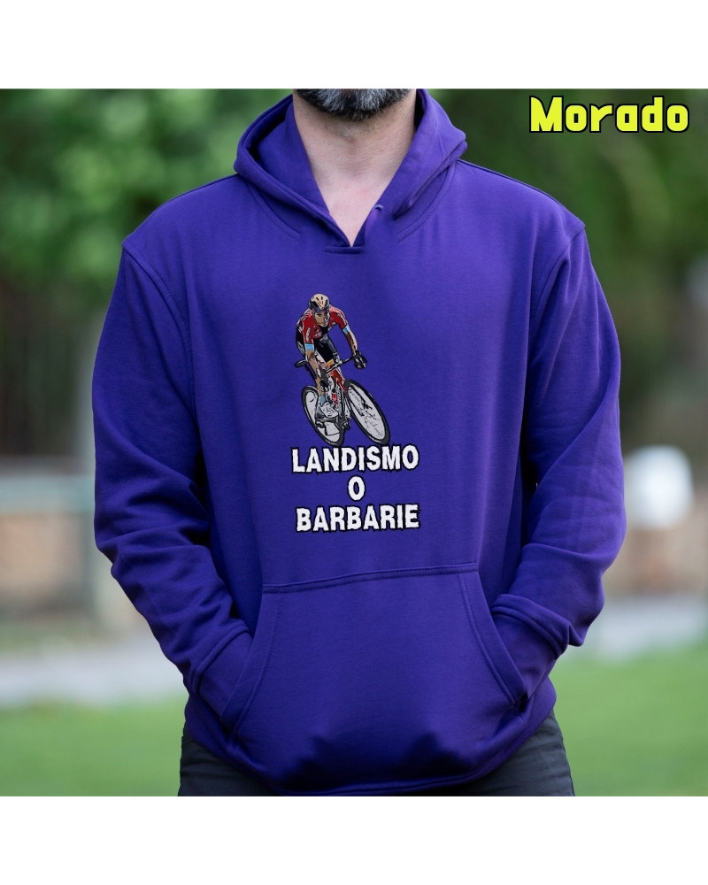Sudadera hombre con capucha Landismo O Barbarie – La Kamiseta K Buskas