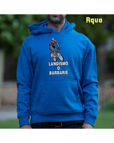 Sudadera hombre con capucha Landismo O Barbarie – La Kamiseta K Buskas