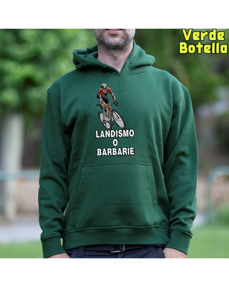 Sudadera hombre con capucha Landismo O Barbarie – La Kamiseta K Buskas